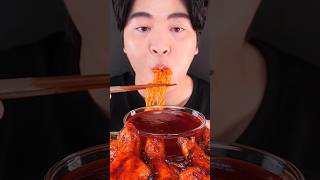 ASMR MUKBANG SPICY NOODLES amp CHICKEN [upl. by Suilenrac]