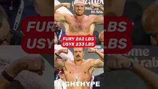 Fury 262 lbs vs Usyk 233 lbs WEIGHIN reveals 30pound ADVANTAGE [upl. by Lowe788]