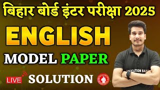 English Class 12 Model Paper 2025 Answer Key  Bihar Board Class 12th English Model Paper 2025 [upl. by Nedyarb]