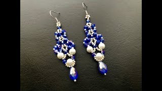 Bicone Beaded Earrings  DIY Beaded Earrings [upl. by Aneema]