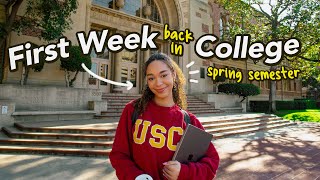 MY FIRST WEEK BACK IN COLLEGE sophomore year at USC new classes stress productive routine vlog [upl. by Sosthenna]