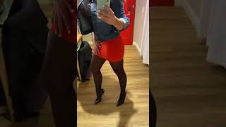 Going out wearing Wolford Neon 40 pantyhose [upl. by Brigit501]