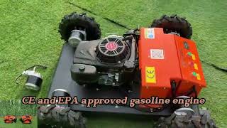 16HP Loncin 452CC gasoline engine working degree 40° remote controlled brush mower lawnmower [upl. by Ib]