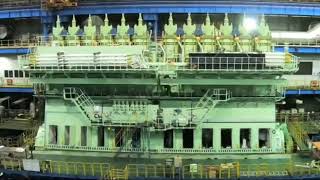 Large Wärtsilä X92 diesel marine propulsion engine assembly timelapse [upl. by Langelo]