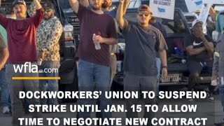 🚨 News Alert Longshoreman Strike suspended until Jan 15 Keep Prepping [upl. by Ratha]