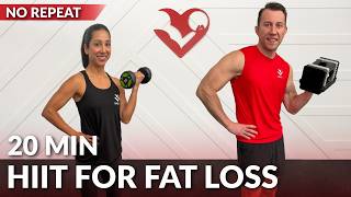 20 Minute HIIT Workout for Fat Loss with Weights amp No Jumping  Full Body Dumbbell Workout at Home [upl. by Yolande]