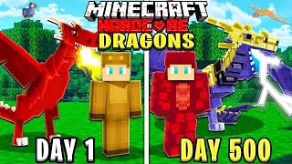 I Survived 500 Days TAMING DRAGONS in HARDCORE Minecraft Movie [upl. by Lexis53]