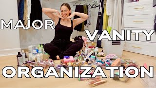 Major Vanity Organization  Makeup Skincare amp PR Decluttering [upl. by Ahseinet]