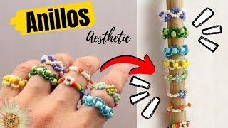 ANILLOS FÁCILES con MOSTACILLAS CHAQUIRAS  ABALORIOS ✔💍💖 DIY Anillos aesthetic🌟 [upl. by Dranik]