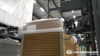 Lachenmeier stretch hood wrapping woodbased Insulation boards [upl. by Latini770]