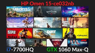 Gaming test  HP Omen 15ce032nb  i77700HQ GTX 1060 MaxQ [upl. by Skiba]