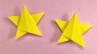 【簡単折り紙】星の折り方 1枚で作れる！ Origami Easy Star 可愛い クリスマス 七夕 飾り Cute Paper Craft DIY 종이접기 별 折纸 оригами звезда [upl. by Tamanaha]