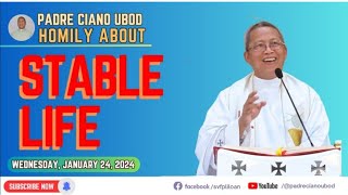 January 24 2024  Fr Ciano Homily about STABLE LIFE [upl. by Lionello]