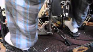 Drum Footwork HeelToe Double Bass amp the Slide Technique 200 bpm [upl. by Nnylyrehc813]