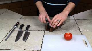 How to Sharpen a Knife with a Whetstone Wusthof TriStone Demonstration [upl. by Steinke]