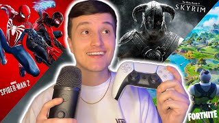 ASMR Gaming 🎮  1 Hour Of Relaxing Gameplay Skyrim Fortnite SpiderMan 2 [upl. by Heimer]