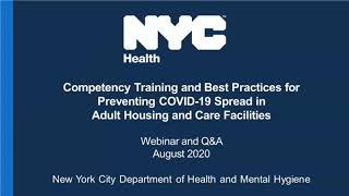 Competency Training and Best Practices for Preventing COVID19 Spread in Adult Care Facilities [upl. by Peursem5]