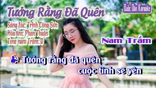 Karaoke Tưởng Rằng Đã Quên  Rumba  Tone Nam Trầm DTp88  Quốc Dân Karaoke [upl. by Mishaan]