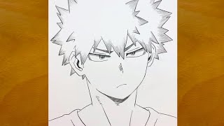 Anime drawing  How to draw Katsuki Bakugo from My Hero Academia  stepbystep  Bakugo [upl. by Noxid]