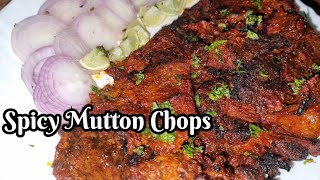 Spicy Mutton Chops Recipe  Roadside Style Mutton Chops Recipe  Smokey BBQ Chops [upl. by Arlene130]