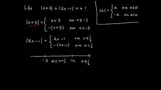 Absolutbelopp del 3  ekvation med två belopp [upl. by Ahsaya]