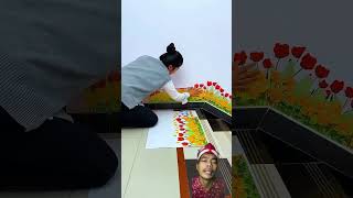 STIKER DINDING art diy painting wallpaper tutorial [upl. by Ahsikym702]