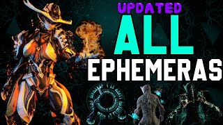 All Farmable EPHEMERAS of Warframe 2024  What they look like amp How to get them  Update 35 [upl. by Eenar]