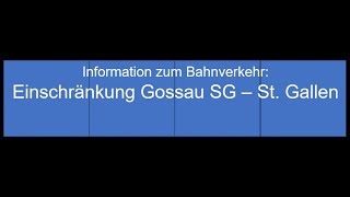 SBB Ansage Störung Gossau SG  St Gallen [upl. by Aisatsan394]