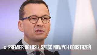 Koronawirus w Polsce Zakaz zebrań powyżej pięciu osób Morawiecki ogłosił SZEŚĆ nowych obostrzeń [upl. by Rosalee540]