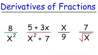 How To Find The Derivative of a Fraction  Calculus [upl. by Shimberg]