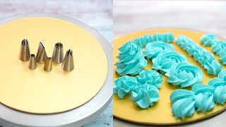 How to Use Different Cake Nozzles  Cake Decorating Tips and Tricks [upl. by Nahtal482]