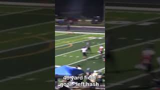 40 yard field goal from left hash co2025 football kicker punter [upl. by Inigo]