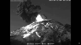 May 15 2023  Perfect Explosion  Popocatepetl Volcano Mexico  0512 MDT  RealTime [upl. by Trah]