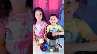 Children make a chocolate cake with Nutella and berries shors viral food trending kids viral [upl. by Arnon]