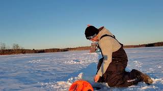 Ice fishingwally on the thermal tip up [upl. by Eifos731]