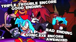 FNF  Triple Trouble The Encore FANMADE Awemixed  Vs SonicExe Encore  ModsHardGameplay [upl. by Brownson]