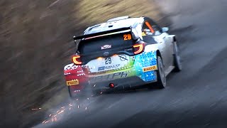 Toyota GR Yaris Rally2 at WRC MonteCarlo 2024 Starts 3Cylinder Turbo amp AntiLag Sound [upl. by Iaj]