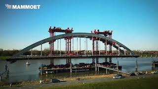 Watch how the 5000t steel arch bridge Lekbrug was removed [upl. by Eugilegna]