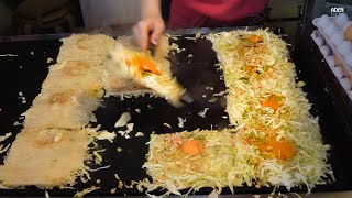 Okonomiyaki  Street Food in Osaka Japan [upl. by Shlomo591]