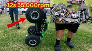 12s Traxxas XMaxx To Much Power Catches Lipo Fire [upl. by Letnahs]