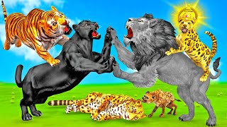 अनाथ चीता के बच्चे और जंगल का राजा काला शेर Anaath Cheetah Aur Kala Sher Funny Animal Videos [upl. by Grassi143]