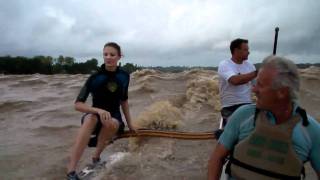 Riding La Gironde river in France  tidal bore surfing [upl. by Arymas]