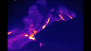 Thermal and visible video of a pyroclastic flow down Tyers ghaut [upl. by Terrill430]