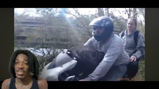 Guy Gets Pushed Off Sport Bike With Wife On Back While Trying To Flee From Trooper [upl. by Zetrom869]