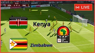 Kenya vs Zimbabwe live today Africa Cup qualifiers full match Football simulation Gameplay PC pes [upl. by Aremus]