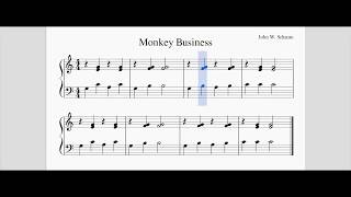 Monkey Business  John W Schaum Piano Course Pre A [upl. by Sakhuja166]