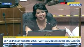 Senadora Yasna Provoste en Presupuesto Educación 2025 Mixta rechaza puntos clave de la partida [upl. by Ociram]