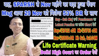 लो Nov का बढ़ा हुआ Pension SMS आया SPARSH से Latest Pension Chart देखें Life Certificate MSP [upl. by Rehpotisrhc]