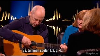 Mark Knopfler  Shows how to play guitar finger picking style Skavlan 2015 [upl. by Cooe468]