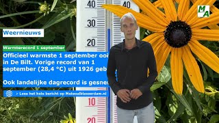 Zomerse en tropische start van september én warmterecord Warmste 1 september ooit maandag onweer [upl. by Tedra694]